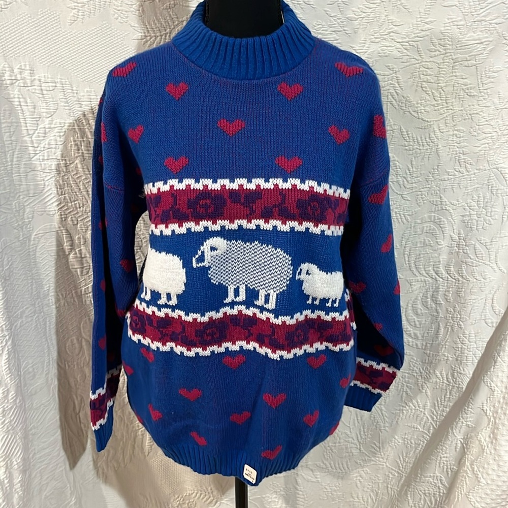 Vintage Private Eyes sheep sweater,‎ size medium, NWT